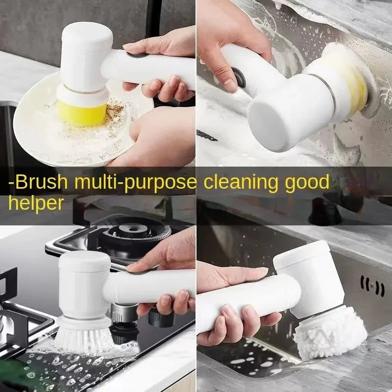 New Electric Spin Scrubber,Bathroom Cleaning Brush Power Scrubber with 5 Replaceable Brush Heads, 5 in 1 Electric Cleaning Brush